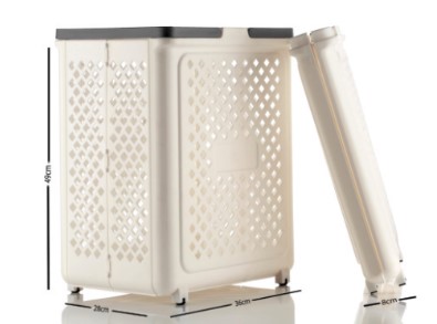 Laundry Basket Collapsible Plastic - Large Capacity Folding Handle Ventilation Holes, Sorting Hamper for Clothes Dirty Linen, Space Saver Home Bathroom Utility Basket UAE B2B Family Essential 